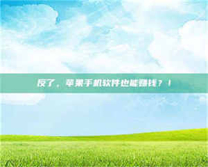 吉林反了，苹果手机软件也能赚钱？！ 第1张